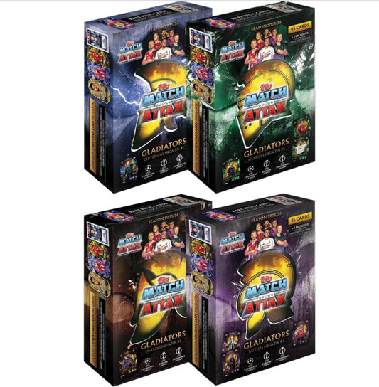 Topps UCC Match Attax 2025/26 - Mega Tin Bundle - contains all 4 Mega Tins